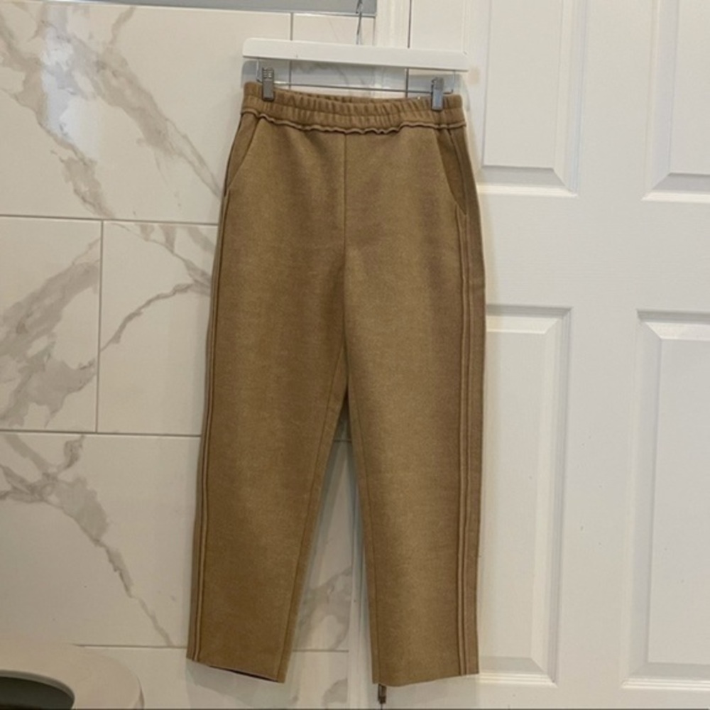 New High Waisted Beige Loose Straight Leg Lounge Pants - Picture 7 of 9